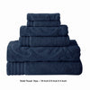 Oya Towel Set | 6 Piece | Egyptian Cotton | Medallion Pattern | Navy Blue