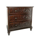 Dresser Chest | 32" | Classic Wood | 3 Drawer | Brass Floral | Brown