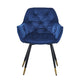 Alix 25 Inch Modern Dining Chair Button Tufted Set of 2 Blue Black By Casagear Home BM284696