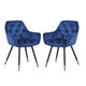 Alix 25 Inch Modern Dining Chair Button Tufted Set of 2 Blue Black By Casagear Home BM284696
