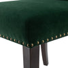 Devi 25 Inch Curved Dining Chair Green Velvet Upholstery Nailhead Trim By Casagear Home BM284715