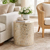 Accent Table Stool | 16" | Cylindrical | Blue Gold White