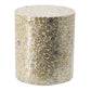 16 Inch Cylindrical Luxury Accent Table Decorative Stool, Blue, Gold, White By Casagear Home