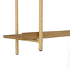 Wall Shelf | 36" | Wood | Rattan Trim | 2 Tier | Brown Gold