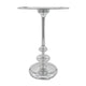 23 Inch Modern Aluminum Side Table Round Tabletop and Base Carved Silver By Casagear Home BM284759