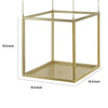 16 Inch Modern Iron Plant Stand 4 Chains Open Cube Design Gold Finish By Casagear Home BM284764