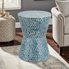 Ivy Accent Table Stool | 20" | Mosaic Tile | White Blue