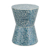 Ivy Accent Table Stool | 20’’ | Mosaic Tile | White Blue BM284768