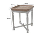 25 Inch Square End Side Table Fir Wood Natural Brown Antique White By Casagear Home BM284773