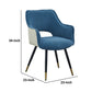 Eden 23 Inch Modern Dining Chair White Fabric Blue Metal Legs Set of 2 By Casagear Home BM284778