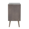 Cae 28 Inch Dresser Chest 3 Drawers Pine Wood Rattan Panels Dark Gray By Casagear Home BM284798