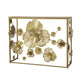 Console Table | 39" | Mirrored Top | Floral Design | Matte Gold