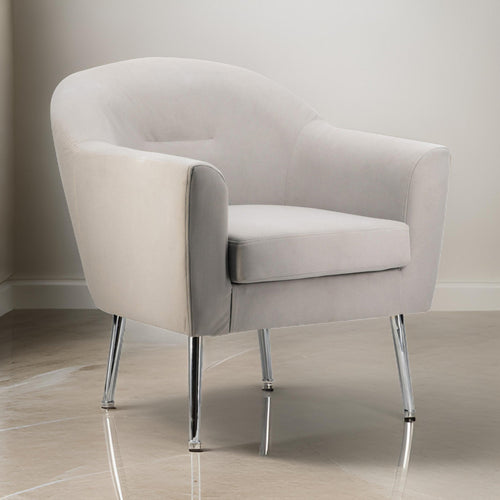 Accent Chair | 30" | Modern | Curved | Ivory Fabric