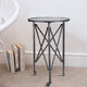 Side Table | 27" | Round Metal Body | Glass Top | Silver Wheels