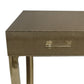 39 Inch Sofa Console Table 2 Drawers Vegan Faux Leather Champagne Gold By Casagear Home BM284909