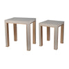 End Tables | 25", 22" | Faux Leather | Set of 2 | Beige