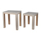 End Tables | 25", 22" | Faux Leather | Set of 2 | Beige