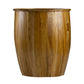 25 Inch Round Accent Side Table Mango Wood Barrel Shape Classic Brown By Casagear Home BM284915