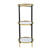 Ara Shelf | 39" | Round | 3 Tier | Metal Glass | Black Gold