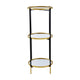 Ara Shelf | 39" | Round | 3 Tier | Metal Glass | Black Gold
