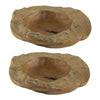 Teak Table Bowls | Set of 2 | Natural Edge | Decorative | Brown