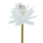 Sel 14 Inch Candle Holder with Modern Selenite Stone Accent Gold and White By Casagear Home BM284960