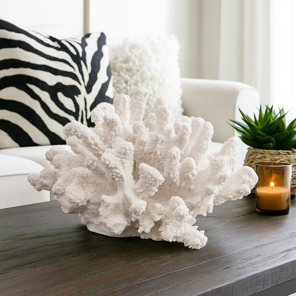 Lily Accent Sculpture | 9" | Faux Coral | Polyresin | White