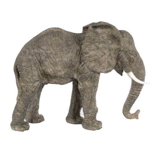 Don 13 Inch Walking Elephant Accent Figurine, Realistic Polyresin, Gray By Casagear Home