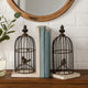 Ari Bookends | Set of 2 | Birdcage Design | Iron Wood | Black Brown