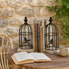 Ari Bookends | Set of 2 | Birdcage Design | Iron Wood | Black Brown
