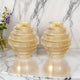 Rae Glass Vases | Set of 2 | Geometric Round | Amber Yellow Clear