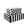 Anya Set of 2 Accessory Boxes Multipurpose Lidded Storage Black White By Casagear Home BM284997