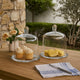 Serving Platters | Set of 2 | Dome with Finial | Clear Glass