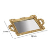 Serving Tray | 16’’ | Mirrored Bottom | Carved Gold Frame BM285017