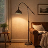 Floor Lamp | 67" | Iron | Adjustable Arm | Antique Black