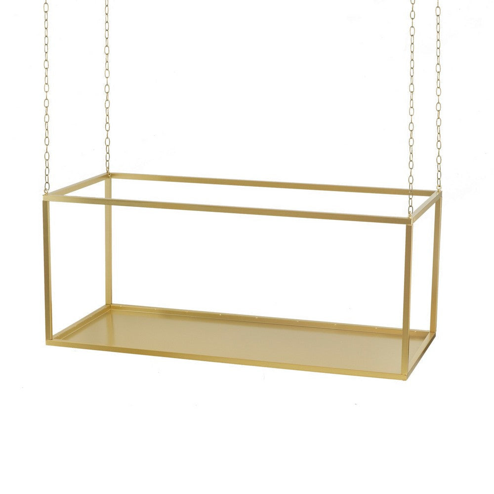 Plant Stand | 55" | Hanging | Industrial Iron Frame | Gold Chains