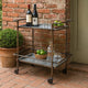 Bar Cart | 35" | 2 Tier | Industrial | Caster Wheels | Bronze