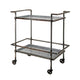 Bar Cart | 35" | 2 Tier | Industrial | Caster Wheels | Bronze