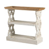 Console Table | 35" | 3 Tier | Carved Fir Panels | Brown White