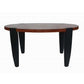 Max 35 Inch Oval Top Coffee Table Mango Wood Iron Frame Brown Black By Casagear Home BM285033