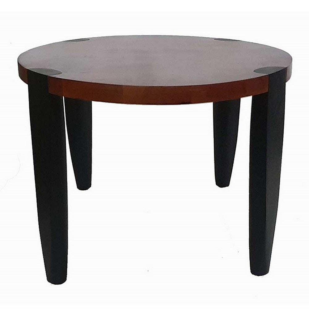 Max 35 Inch Oval Top Coffee Table Mango Wood Iron Frame Brown Black By Casagear Home BM285033