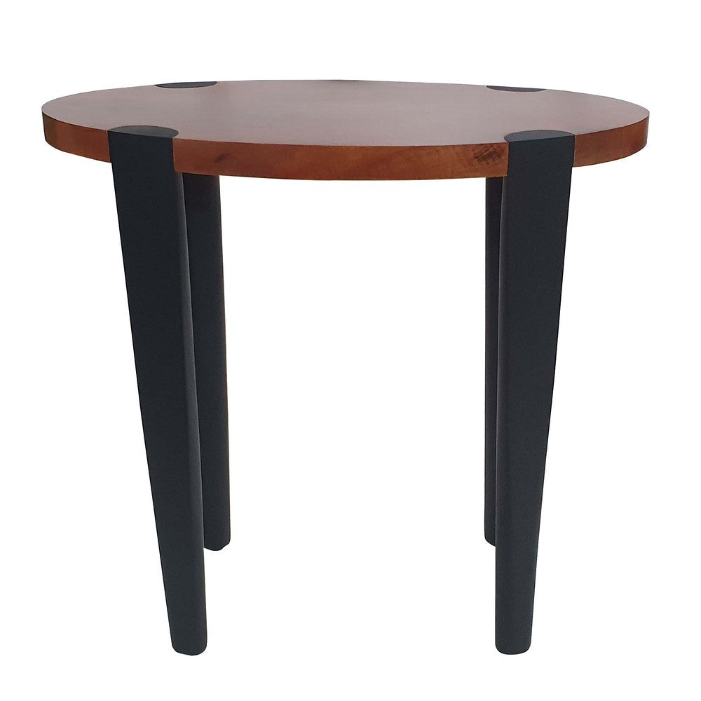 Max End Table | 23" | Oval Top | Mango Wood | Brown Black