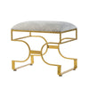 Ottoman | 24" | Ultra Padded | Geometric Frame | Gray Gold