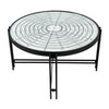 Coffee Table | 32" | Mirror Top | Compass Design | White Black