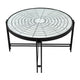 Coffee Table | 32" | Mirror Top | Compass Design | White Black