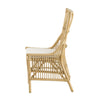 23 Inch Rattan Dining Side Chair Soft Padded Seat Natural Brown White By Casagear Home BM285041