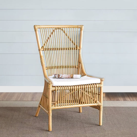 Dining Chair | 23" | Rattan | Soft Seat | Natural White