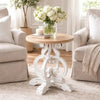 Round Table | 36" | Sculptural Wood Base | White Brown