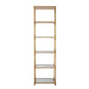 71 Inch Shelf, 6 Tier Design, 5 Mirrored Glass Shelves, Iron Frame, Gold Finish