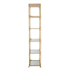 71 Inch Shelf, 6 Tier Design, 5 Mirrored Glass Shelves, Iron Frame, Gold Finish